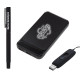 5057 Hediyelik Set - Led işıklı 10.000Mah Powerbank - Led işıklı Usb Bellek Led işıklı Rubber Metal Kalem