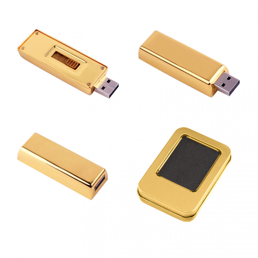 F-207-32 Gold Kutulu Altın Külçesi Kutulu Usb